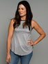 The Tie Back Tank - Black / Grey Texture